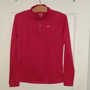 Lole quarter zip jacket, pink, size Small